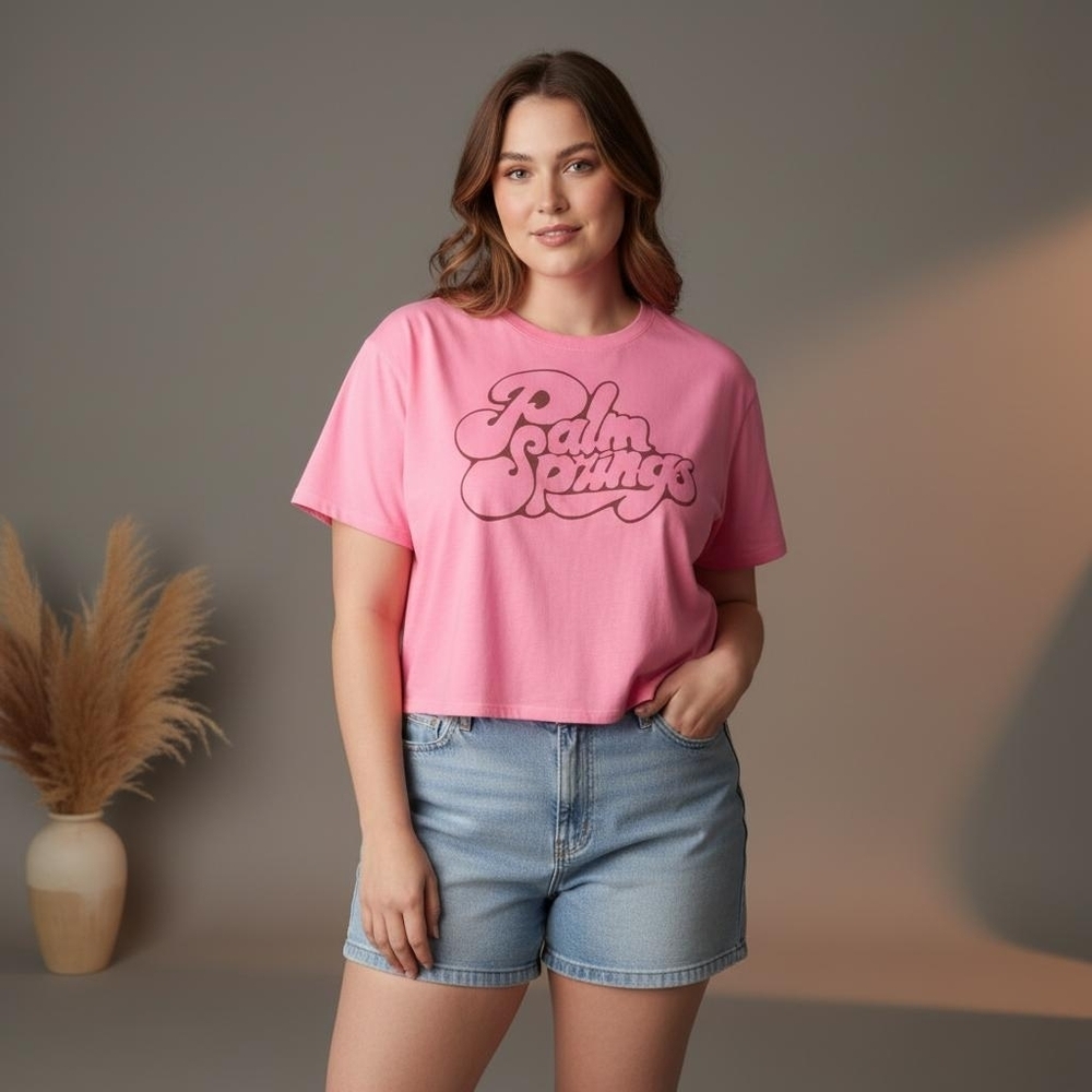 Torrid Relaxed Fit Palm Springs Pink Tee Size 1X